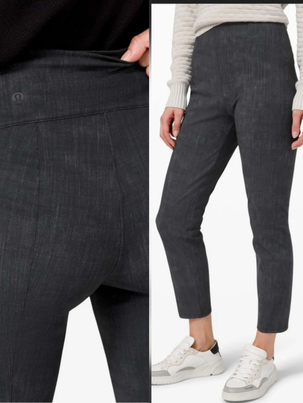 NEW Lululemon Here To There High-Rise Ankle 7/8 Pant Crosshatch Texture Black